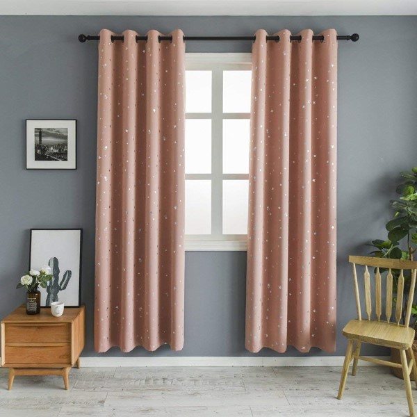 Luxury Home Decorative High Quality Children Bedroom Silver Print Woven Polyester Block Out Curtain
