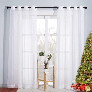 Dairui Textile Sheer Plain Curtains Semi Transparent Voile Grommet Window Drapes