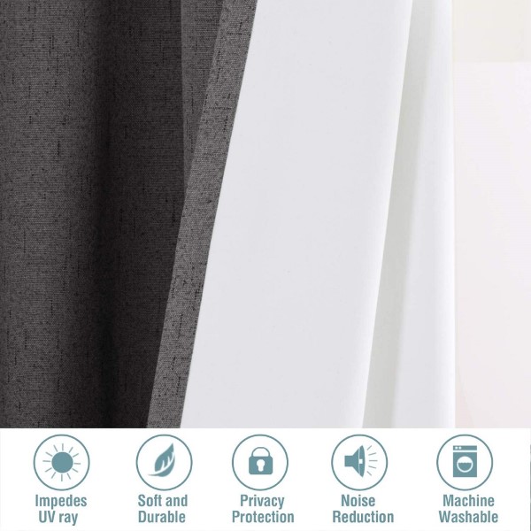Wholesale Hotel Quality Living Room Dining Room Grey 100% Blackout Shield Linen Fabric Blackout Curtains