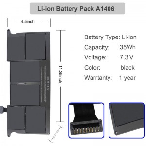 7.3V 35WH A1406 Laptop Battery For MacBook Air 11 020-7377-A BH302LLA Notebook libettery