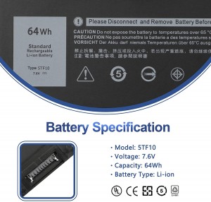 Engros 5TF10 batteriproducenter til Dell Precision 7530 P74F NYFJH