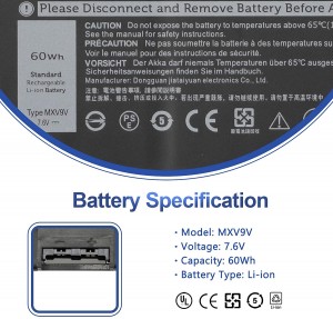 MXV9V Battery Laptop ee Dell Latitude 5300 5310 2-in-1 7300 451-BCJG