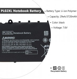 PL02XL baterija, skirta HP Pavilion X360 11-n Series 751875-001 HSTNN-LB6B