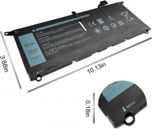 DXGH8 Laptop Batterij foar Dell XPS 13 9370 13 9380 Inspiron 5390 5391