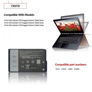 J7HTX baterija, skirta „Dell Latitude 7202 7212 Rugged Extreme Tablet 7XNTR“