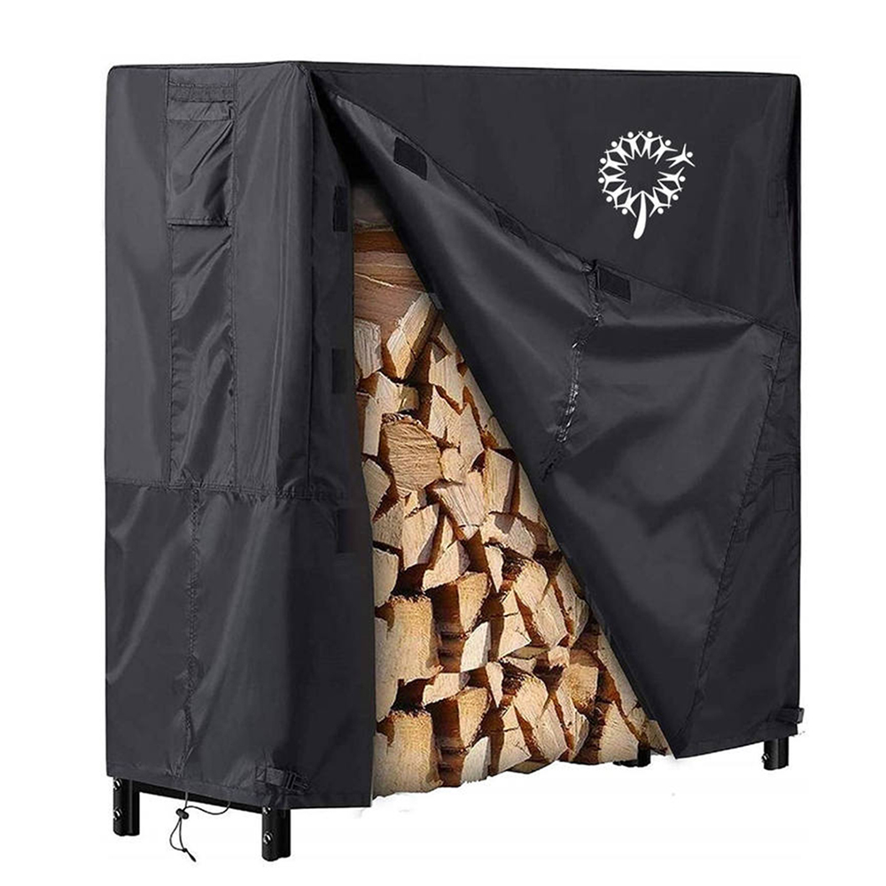 Cubierta de madera de fuego de la cubierta del estante del registro del patio al aire libre impermeable de encargo de Oxford/del poliéster