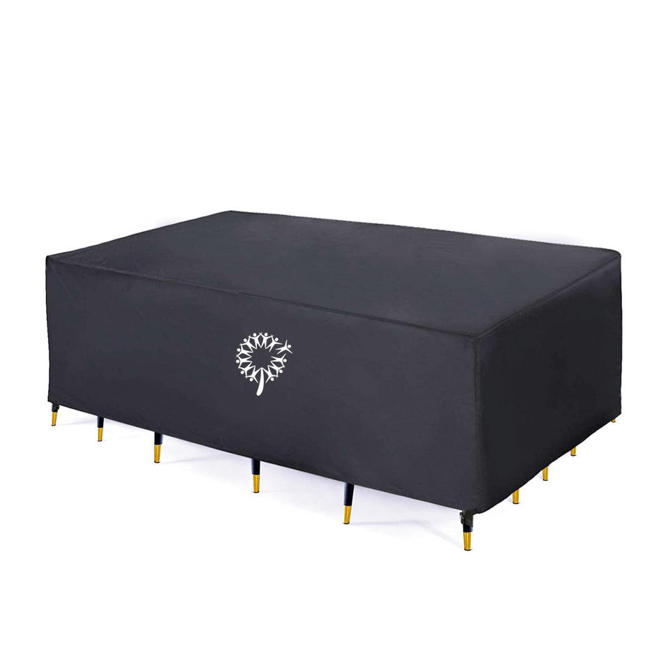 លក់ដុំ ក្រណាត់ការពារធូលី ធន់នឹងកាំរស្មី UV 600D Polyester Patio Table Cover រូបភាពពិសេស