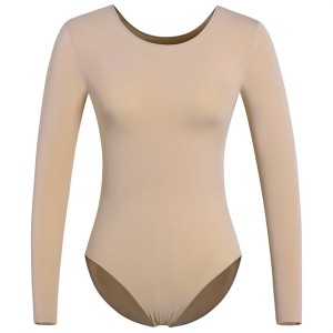 Bottom price Girls Dance Shorts - DANSHOW Women Seamless Nude Skin Gymnastics Leotard Adult Dance Ballet Long Sleeve Underwear – Hao Yu