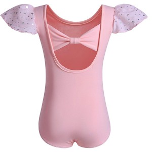 OEM Girls Ballet Outfit Factory - DANSHOW Girls Ballet Dance Leotard with Ruffle Sequin Sleeve and Back Bowknot – Hao Yu