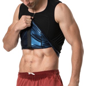 DANSHOW Mens Polymer Sauna Vest with Zipper Sweat Tank top