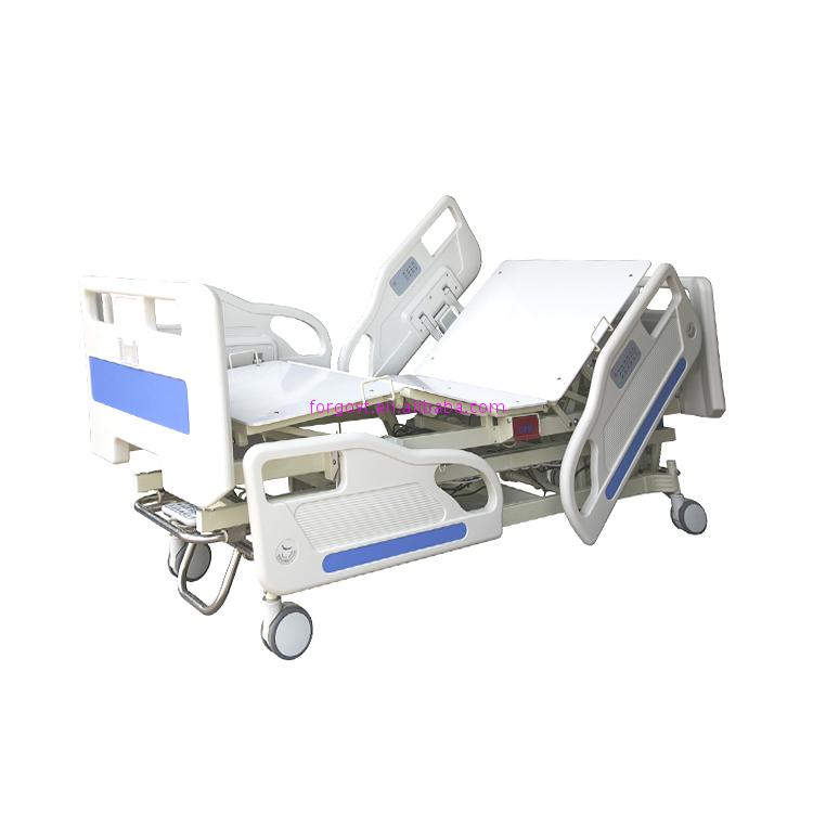 Lit d'hôpital manuel à double fonction Abs lit d'hôpital à deux manivelles matelas d'air médical en plastique personnalisé pour lit d'hôpital