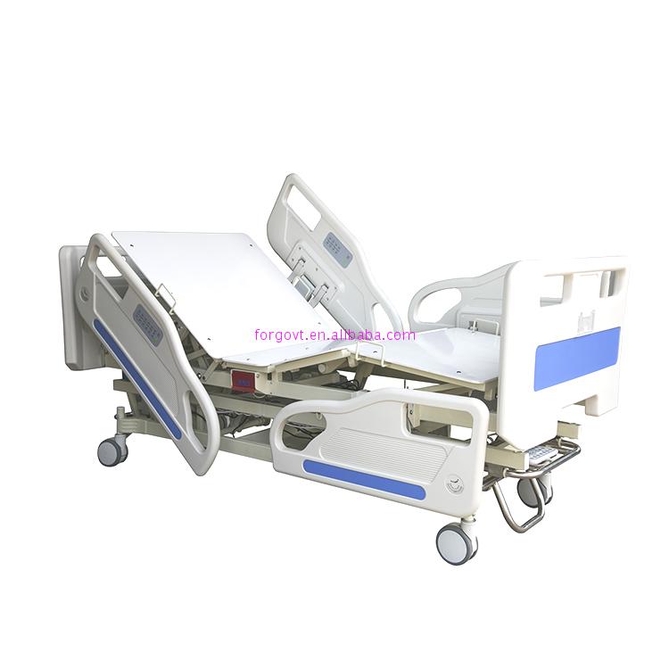 Electric Manual Rotating Hospital Nursing Bed Icu Electric 5 Function Hospital Bed Hospital Linen Bed Cover Piece