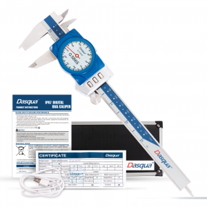 Digitálne posuvné meradlá Dasqua 150 mm/6″ Elektronický mikrometer IP67 0,0005” metrický, palcový a zlomkový prevodný nástroj na meranie odolný voči nárazom s puzdrom