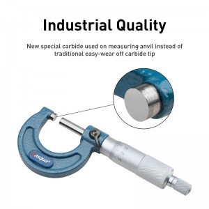 DASQUA Industrial Tools 0–1 collas īpaši precīzi ārējais mikrometrs ar nerūsējošā tērauda vārpstu un karbīda uzgaļiem