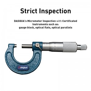 DASQUA Industrial Tools 0-1 tuuman erittäin tarkka ulkomikrometri, ruostumattomasta teräksestä valmistettu kara ja kovametallikärjet