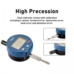 DASQUA High Precision  Electronic Digital Dial Indicator Gage Gauge Inch/Metric Conversion 0-1 Inch/25.4 mm Measuring Tool with Calibration Certificate