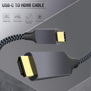 Uhlobo C ukuya kwi-HDMI Cable 4K 30Hz