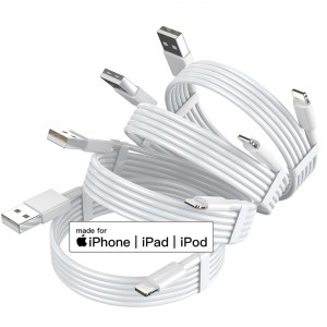 USB A dan Lightning kabel kabeliga, Apple iPhone, iPad uchun MFi sertifikatlangan zaryadlovchi