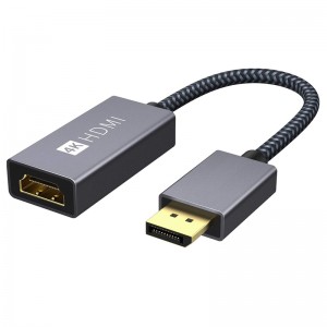 4K 60Hz DP Male to HDMI Female Adapter Cable bersalut emas