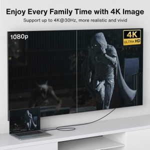 Khauta-plated DP Male ho HDMI Male Cable 4K 30Hz
