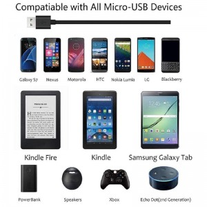 Micro USB kabeli, Android zaryadlovchi kabeli, Samsung uchun Android USB zaryadlovchi kabeli