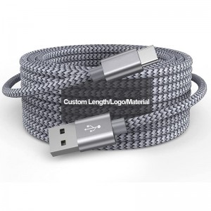 Cable trenzado de nailon USB A a C 2.0