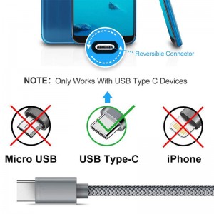 USB A hatramin'ny C 2.0 Nylon Braided Cable