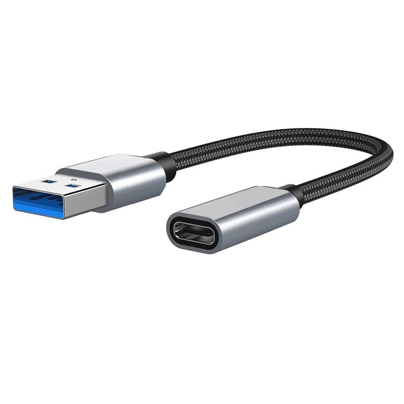 Nylonový opletený kábel USB A samec do USB C samica adaptéra Obrázok