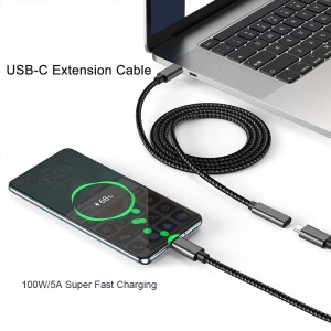 Predlžovací kábel USB C, predlžovací kábel typu C samec na samičku USB 3.1 Gen2 100 W rýchle nabíjanie 10 Gb/s prenos