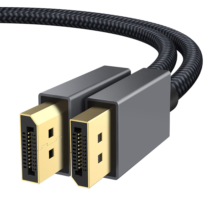 Pozlacený opletený vysokorychlostní kabel portu displeje, kabel DP 1.2 Doporučený obrázek