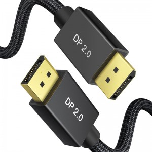 Кабель 16K DP 2.0, кабель DisplayPort 2.0 з прапускной здольнасцю 80 Гбіт/с