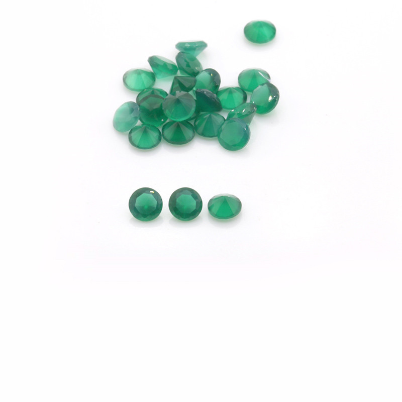 1.0mm Natural Green Agate Loose Gems (4)