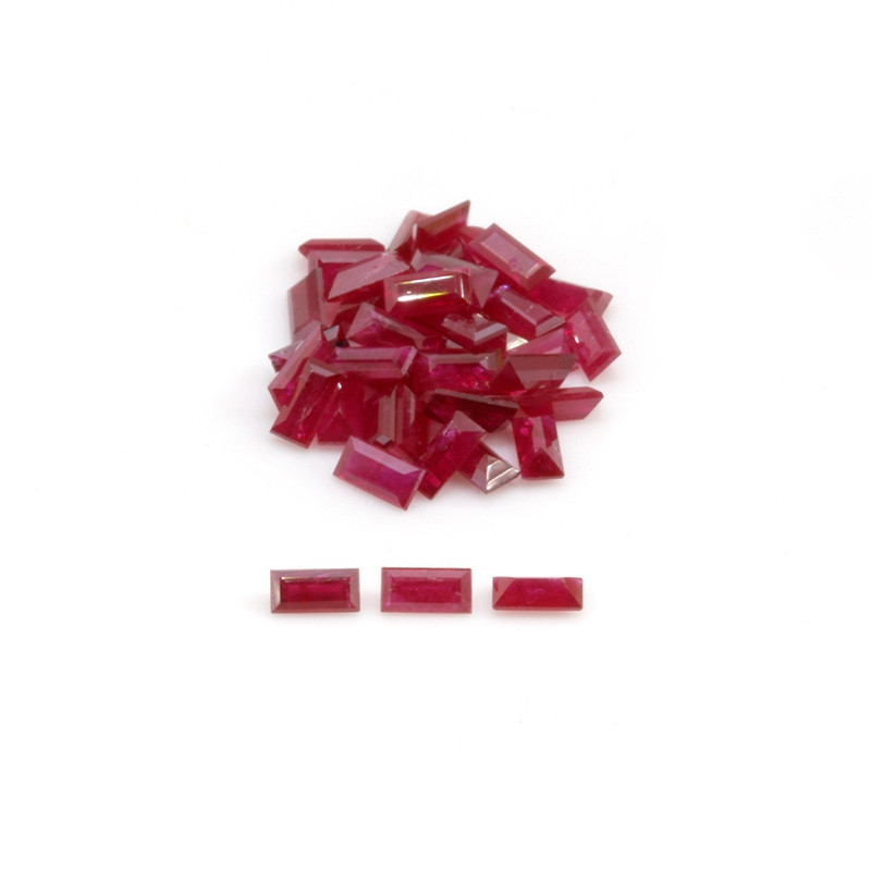 Natrual Ruby Loose Gems Baguette 1.5x3mm