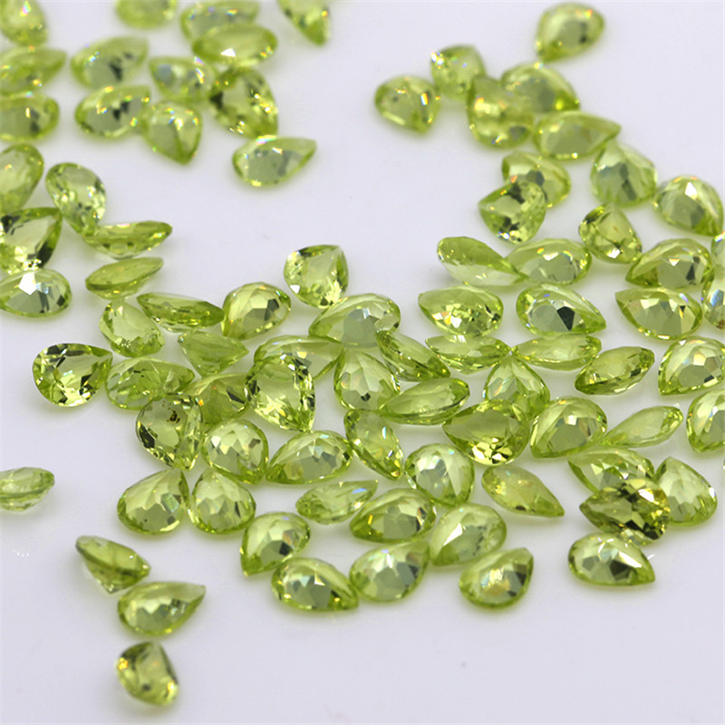 Natural Peridot Loose Gems Crystal Clean Pear Cut 2x3mm
