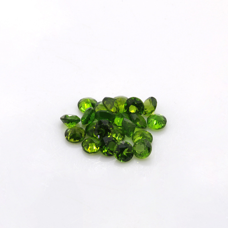 Size 1.0mm Round Cut Natural Diopside Loose Gems Crystal Clean