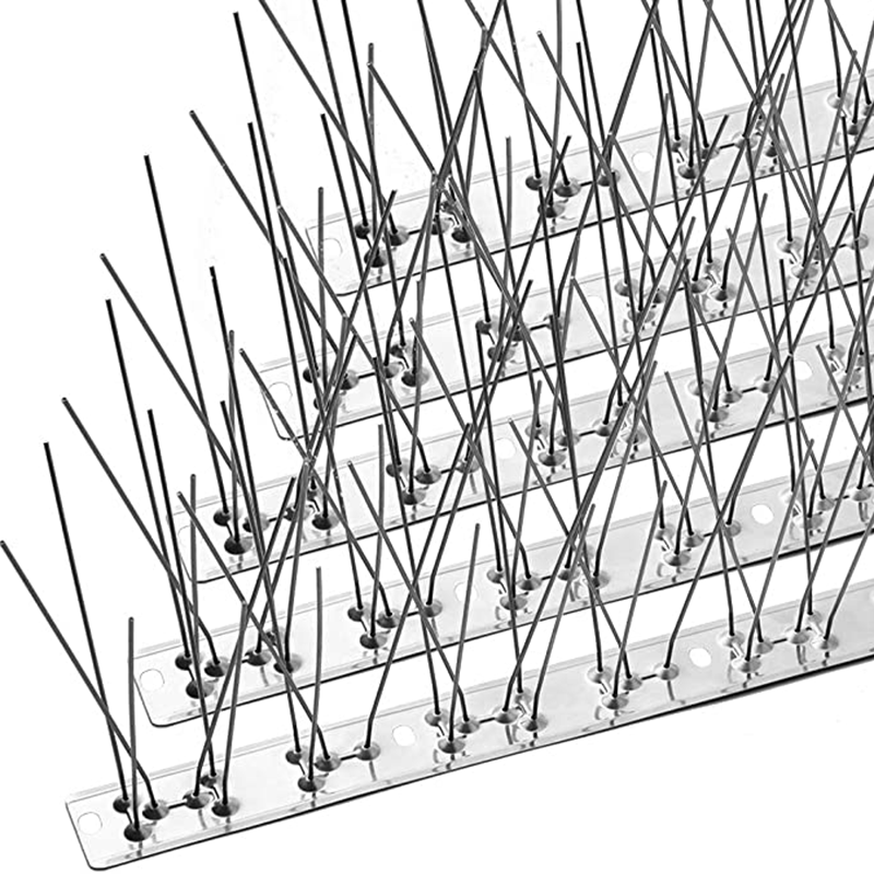 OFFO Hroty pro ptáky se základnou z nerezové oceli, odolné hroty odpuzující ptáky Sada plotů Arrow Pigeon Spikes pro odstrašení malých ptáků, vran a datlů, kryty 10,2 stop (3,1 m) DY-222
