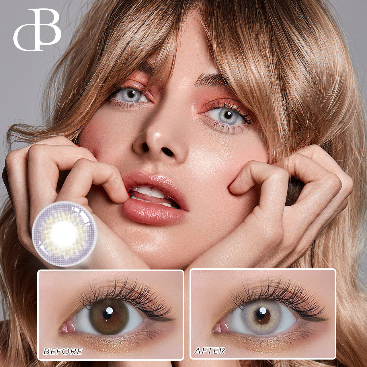 Přírodní kontaktní čočky DBeye Grey barevné kontaktní čočky 12 měsíců