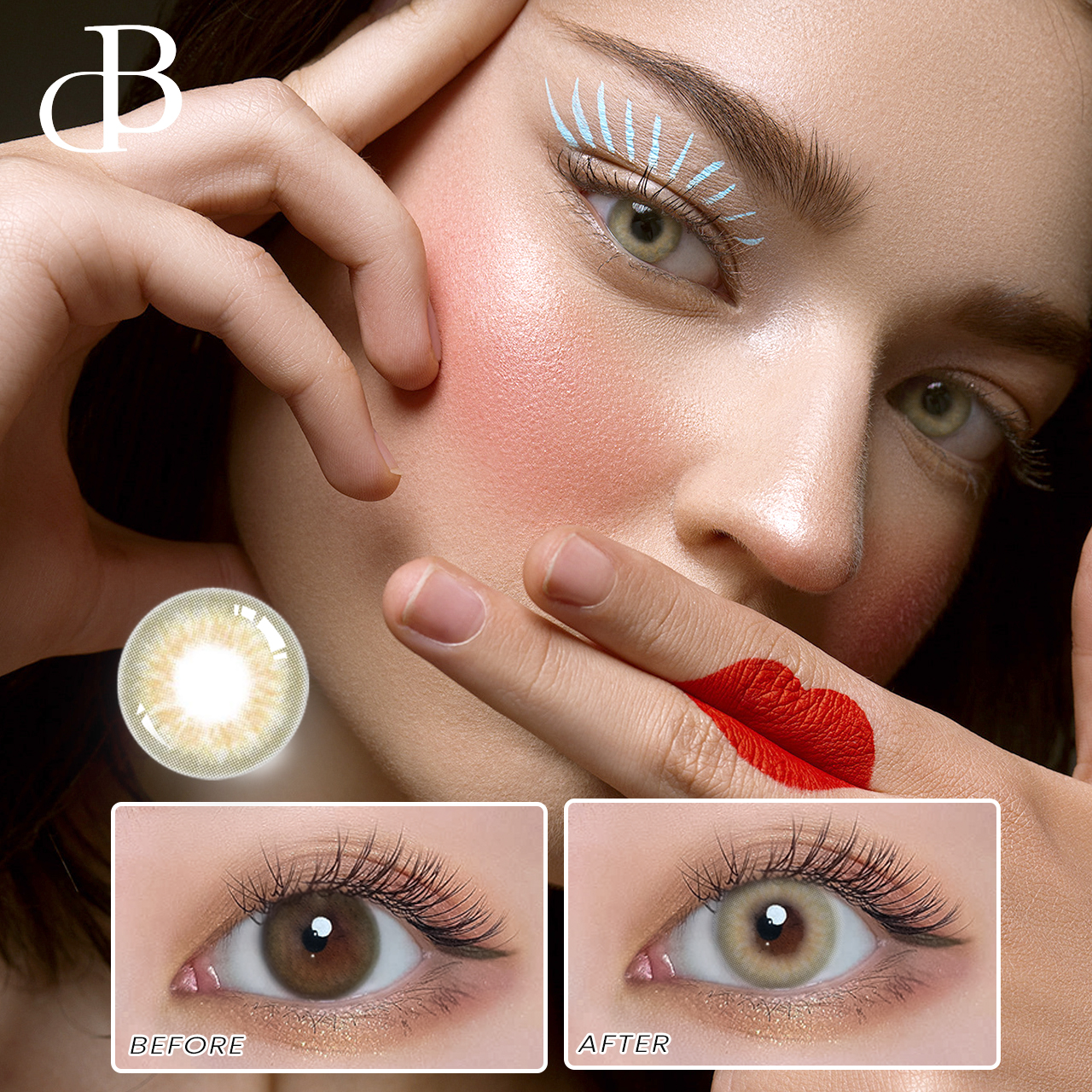 Soczewki kontaktowe DBeyes szaro-brązowe soczewki kontaktowe w kolorze naturalnym