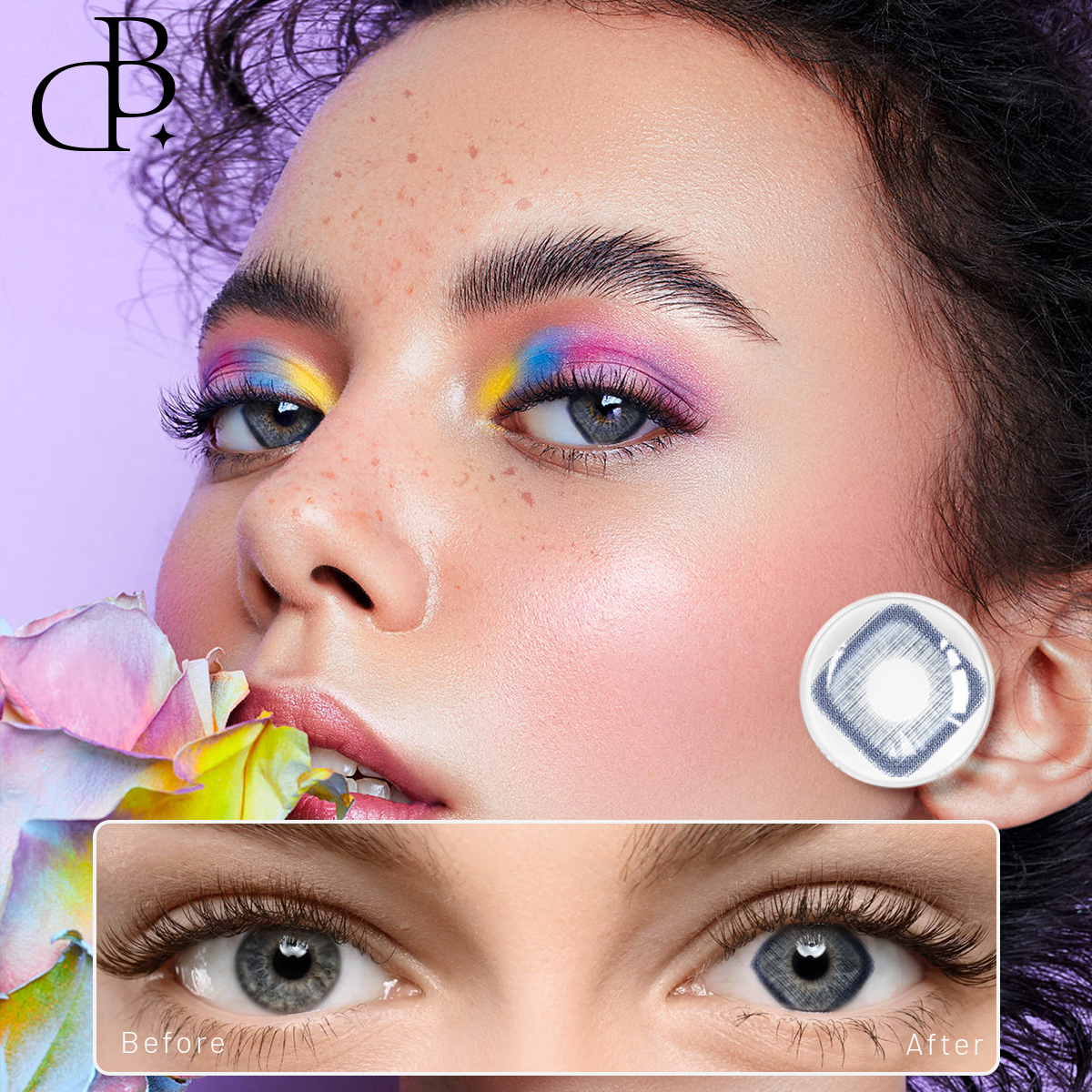 DBeyes ruudukujulised sinised värvilised kontaktläätsed hulgimüük oem kontaktläätsed Cosplay värvilised kontaktläätsed