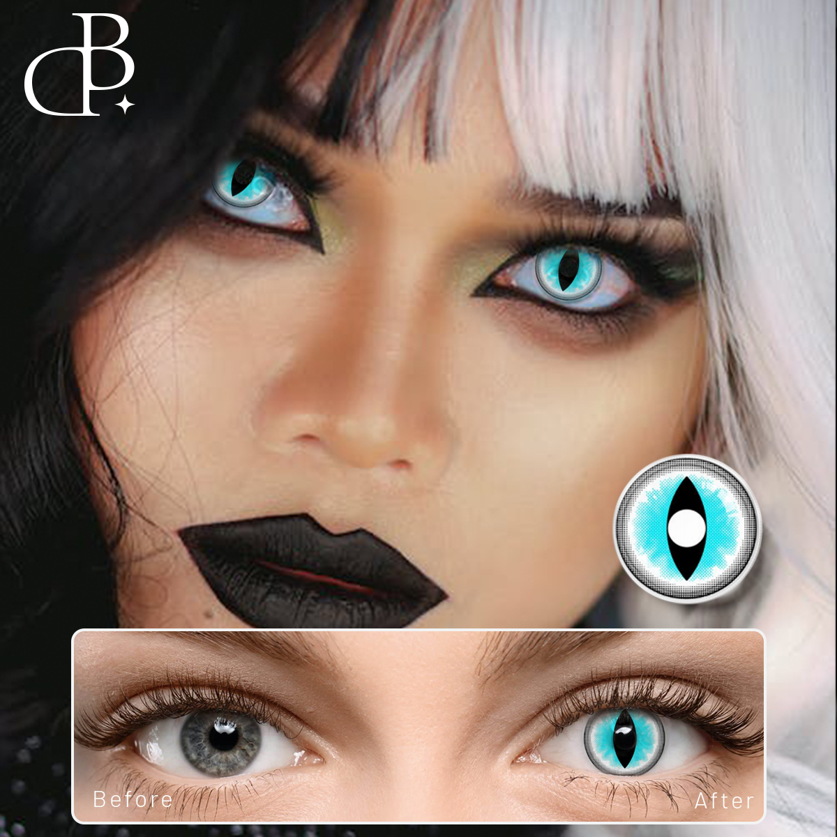 Dbeyes oem/odm контактные линзы Blue Cat Eye Halloween Contacts Yearly Cosplay Contacts Lenses Soft Crazy Party Contact Lens