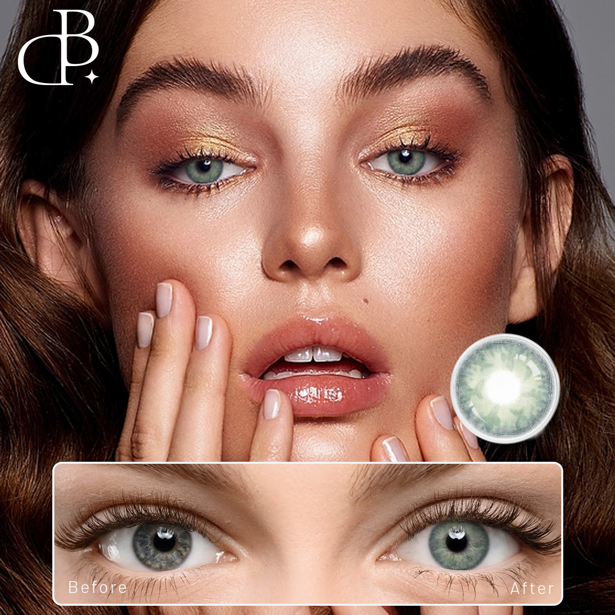 Divers Beauty Tone жасыл жаңа көрініс 1 жылға арналған бір реттік 14,2 мм үлкен көз өлшемі көтерме түсті көз контактілі линзалары
