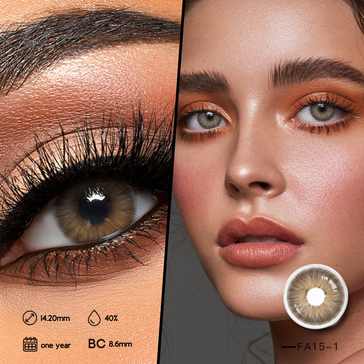 Dbeyes 2023 rjava lentes Naravne Oči Barvne Leče Cosplay Kozmetične Oči Barvne Leče Kontaktne Leče