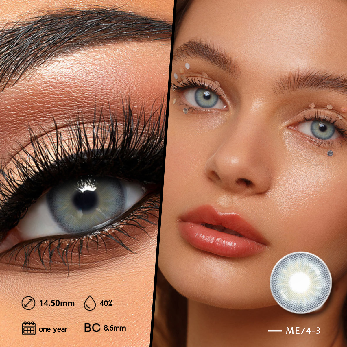 Cute Blue Color Contact Lens Contact Lenses Hot Selling Eye Contacts Cosmetic Soft Lens Size
