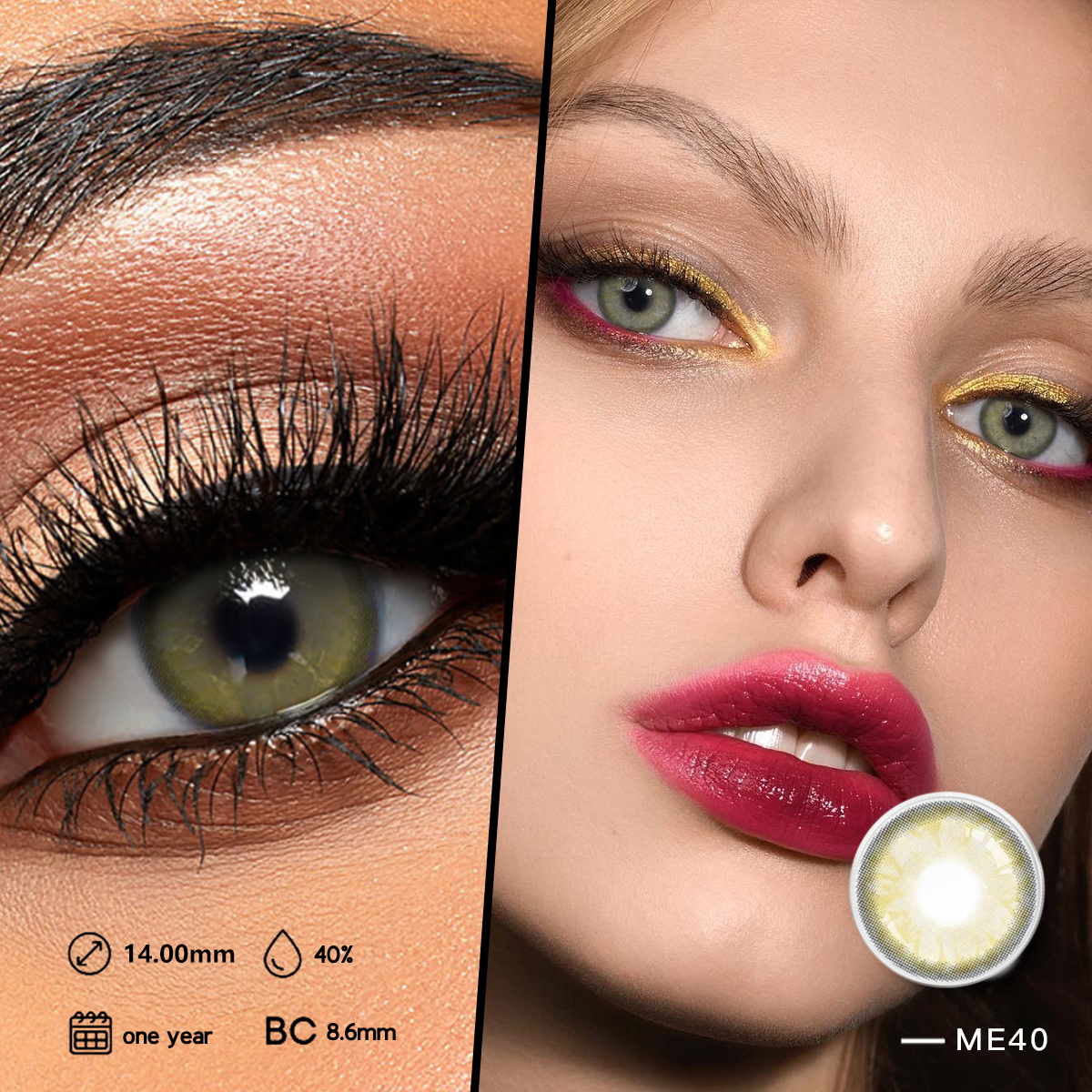 lentilles de contact colorées bon marché annuelles 14.2mm contacto contacts en gros pour les yeux
