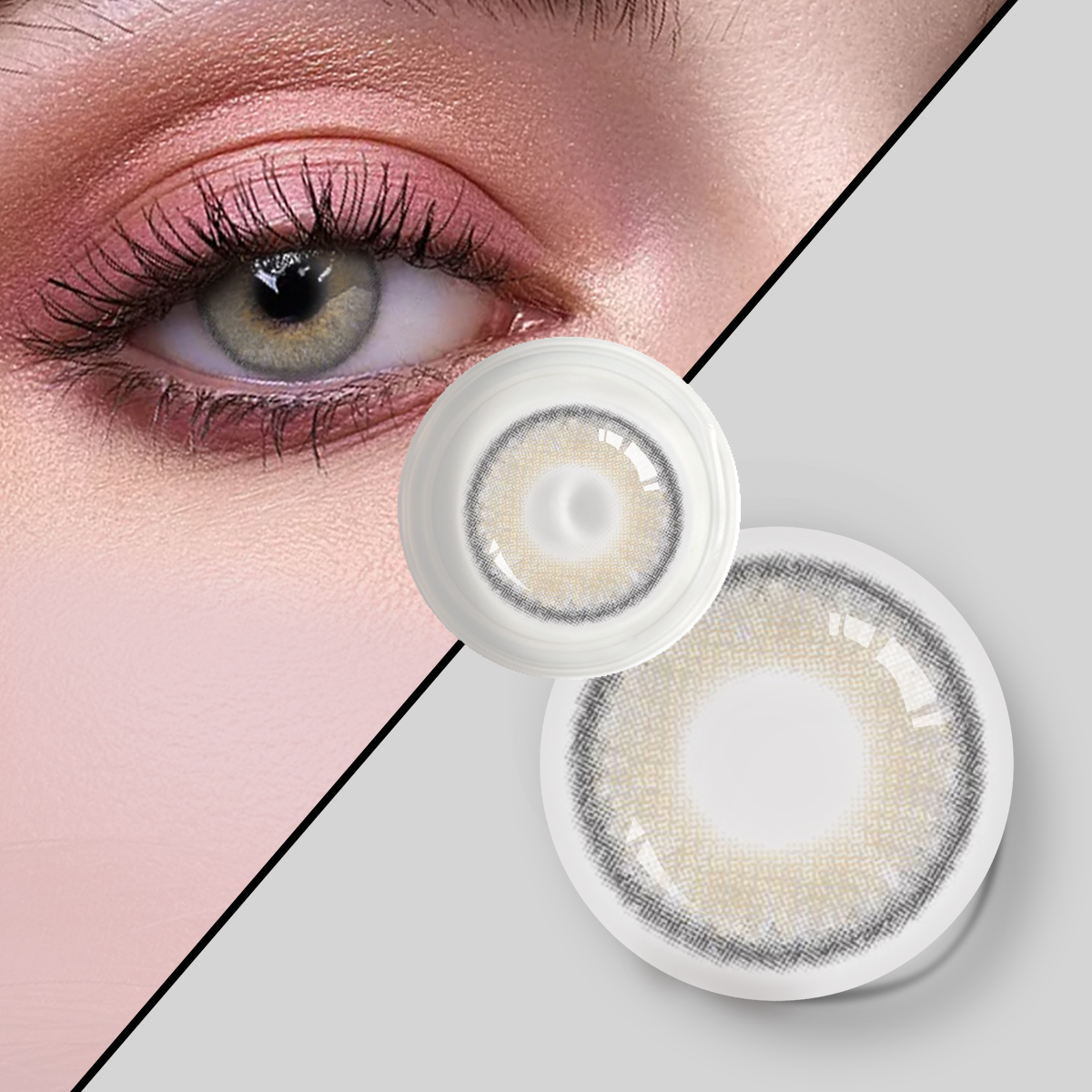 Udobne naravne sive kontaktne leče za oči v barvi kroga, veleprodaja letno