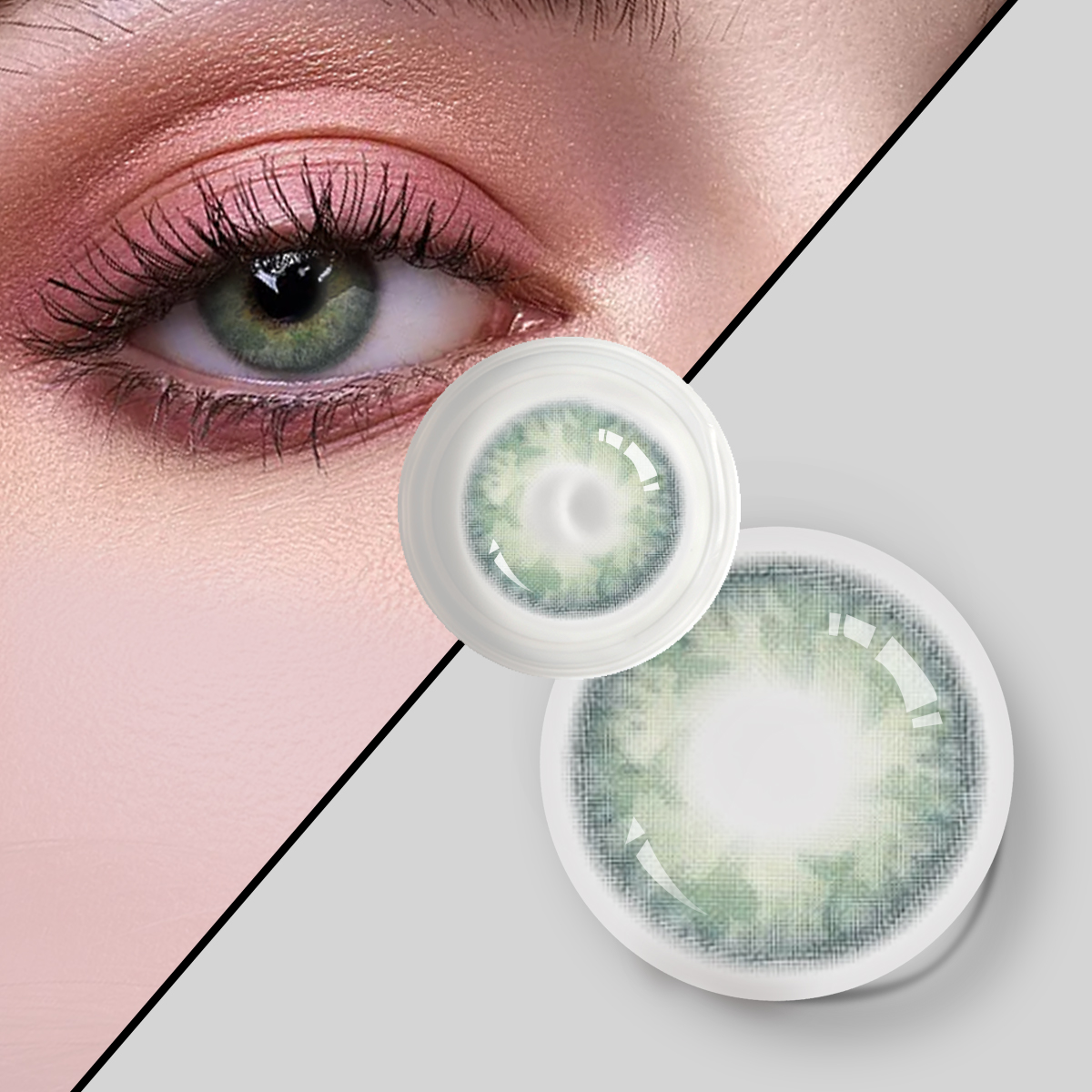 Divers Beauty Tone yeşil yeni görünüm 1 yıl tek kullanımlık 14.2 mm büyük göz boyutu toptan renkli göz kontakt lensleri