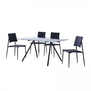 Factory making Powder Coating Steel Tube Coffee Table - Modern glass dining table and dining chair for dining room 758T – Dcl