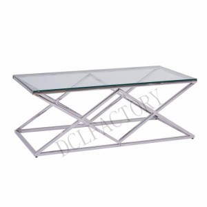Discountable price Chromed Metal Leg Coffee Table - functional coffee table with glass top and steel frame for living room CT852 – Dcl