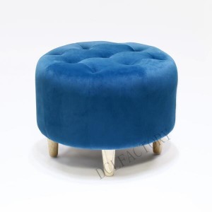 stylish Stool or POUF with wood legs made in China P062