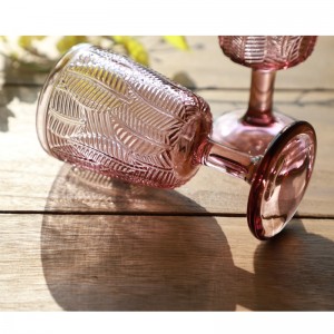 Colored crystal wine glass goblet machine pressed glass cup